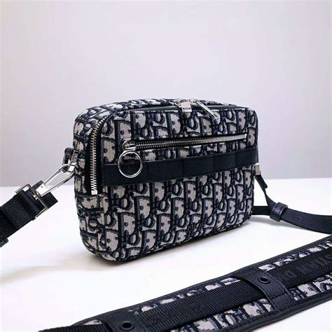 Maxi Safari Messenger Bag Dior Oblique Jacquard in Schwarz